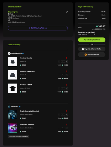 Storefront showing product catalog and navigation