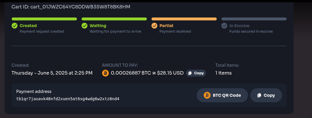Shopping cart interface with checkout options