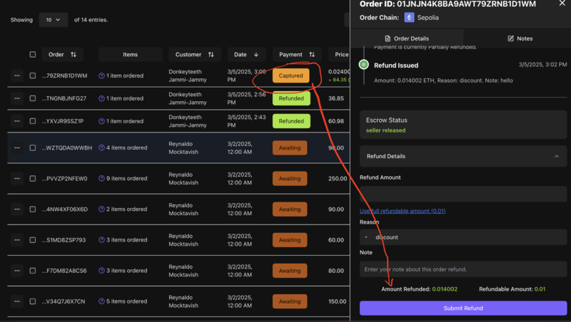Vendor admin dashboard with product management tools