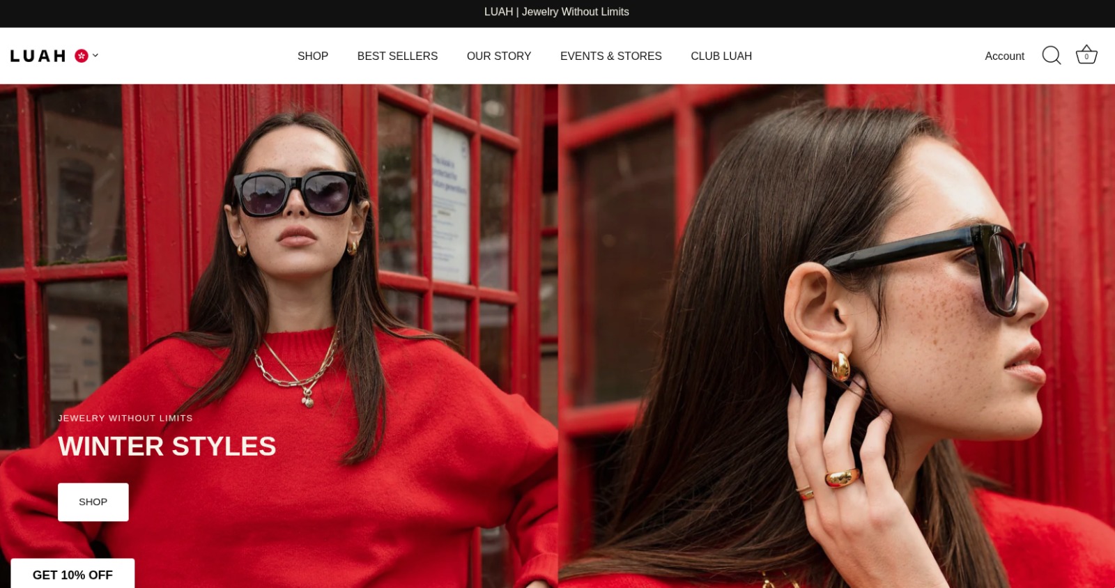 Final collection page showing improved grid with editorial content blocks and visible variants