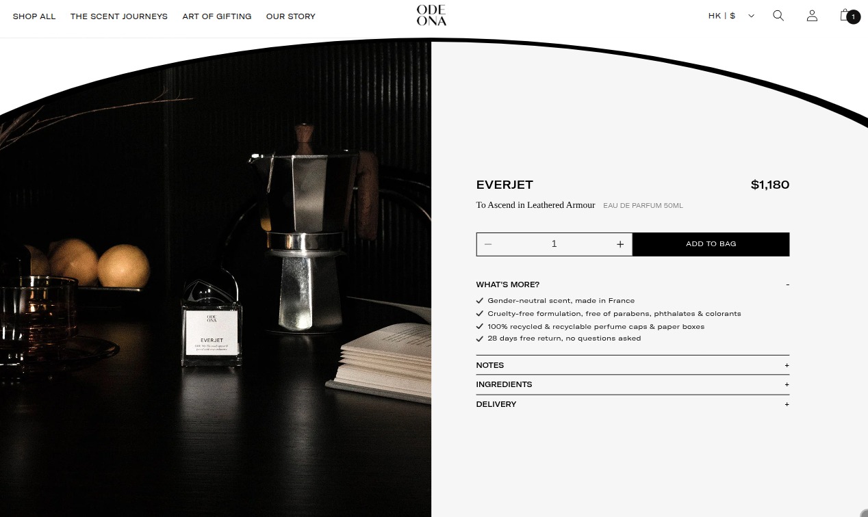 Final optimized Everjet product page demonstrating performance improvements
